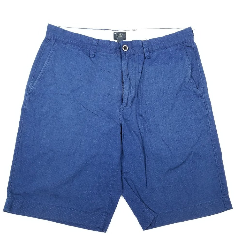 J. Crew Club Shorts Size 32 Flat Front in Navy 11" Length Preppy Casual